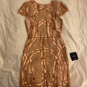 Lulus Rose gold sequin dress NWT